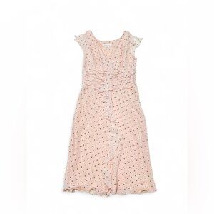 Escada Light Pink Polka Dot Ruffle Dress